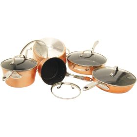 THE ROCK by Starfrit 030910-001-STAR THE ROCK(TM) by Starfrit(R) 10-Piece Copper Cookware Set