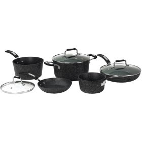 THE ROCK by Starfrit 030930-001-0000 THE ROCK(TM) by Starfrit 8-Piece Cookware Set with Bakelite(R) Handles