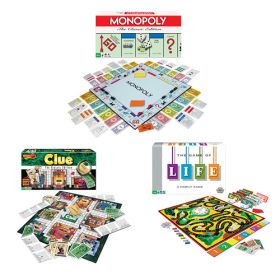 Classic Game Pack - Monopoly The Game of Life and Clue