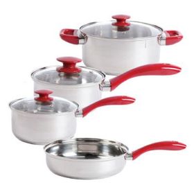 SB Crawford SS Cookware Red7pc