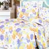 Blancho Bedding - [Purple Orange Flowers] 100% Cotton 4PC Duvet Cover Set (King Size)(Comforter not included)
