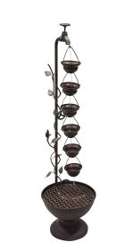 38 inch 6 hanging cup tier layered floor fountain