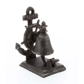Nautical ship bell in black metal decor 4""w, 7""h