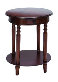 Classic accent table with plum purple mahogany wood